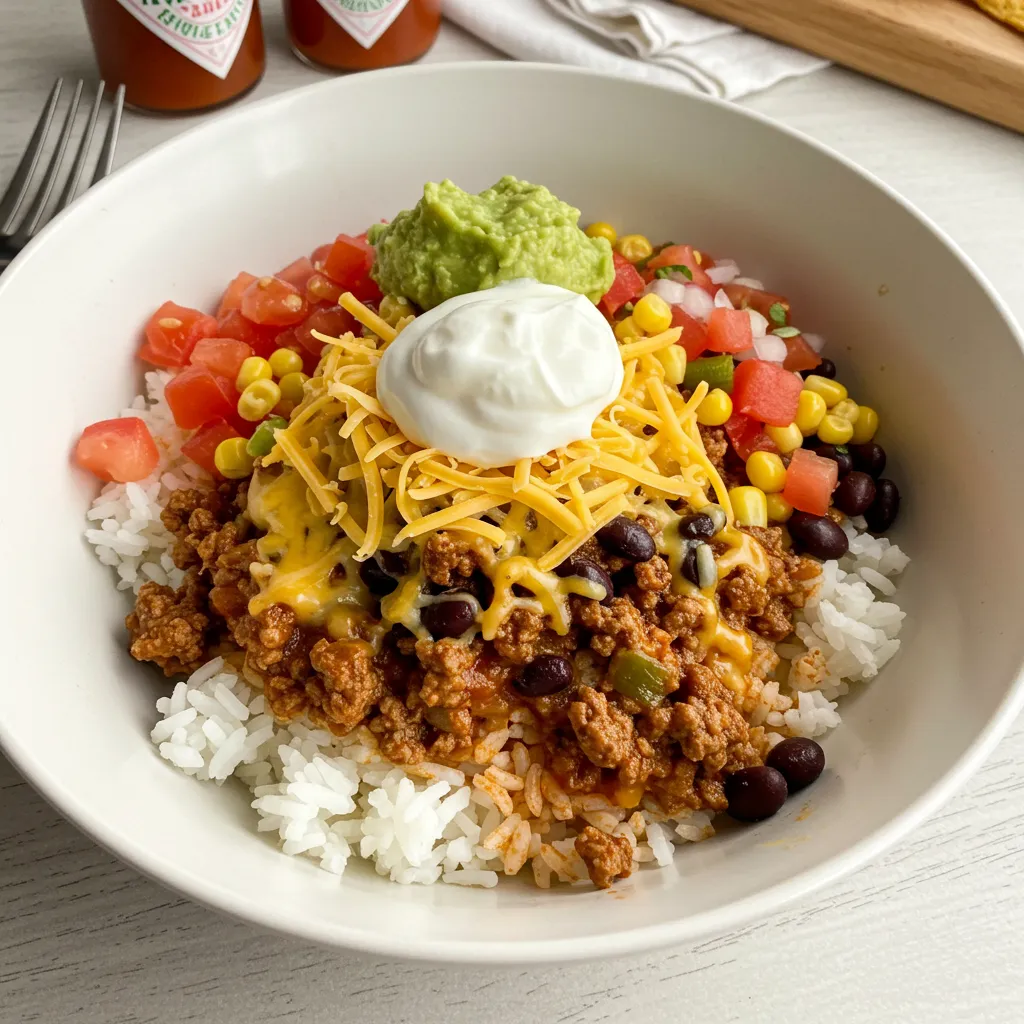 BEST RECIPE for Taco Rice Bowl - tertiary view